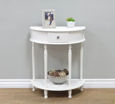 Frenchi Home Furnishing Canterbury End Table, 23.2 in X 11.62 in X 28.57 In, Whi