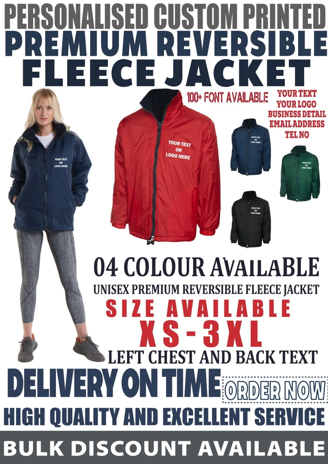 Personalised Unisex UNEEK Premium Reversible Fleece Jacket Bodywarmer UC605
Opens in a new window or