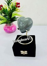 Grey Heart Premium Cremation Urn for Ashes Keepsake with Brass Stand Best Gift