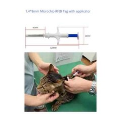 Set of 2 Microchip 1.4 8mm Pet Transponder RFID Injector Animal ID Cat Supplies