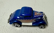 Vintage 1979 Hot Wheels 34 Ford Coupe Roadster US Flag diecast car 1:64 rare!