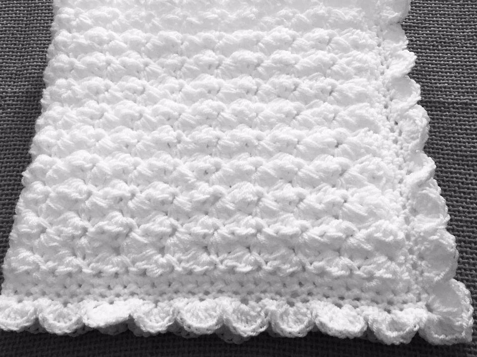 ⭐️Manta gruesa suave y cálida blanca tejida a mano para bebé/asiento de coche/cochecito/cuna ⭐️ Foto 2 de 4