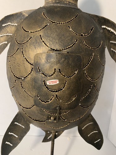 Large Metal 3D Sea Turtle Pillar/Candle Holder With Bronze Finish~Indonesia Made - Picture 8 of 12