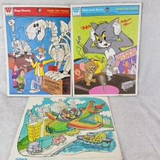 Lot Of 3 Vintage Puzzles. Playskool, Tom Jerry, Bugs Bunny. All 3 Are Complete