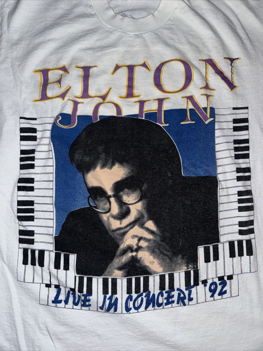 Vintage 1993 Elton John Live In Concert Your T-Shirt White