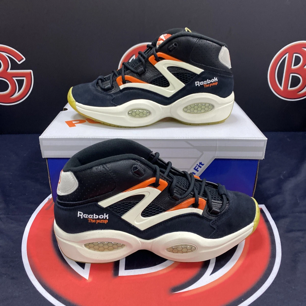 Mens REEBOK QUESTION PUMP Black/Classic H06496 Iverson Shoes | eBay