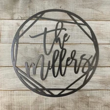 Personalized Last name Metal Sign, Custom Family Name Decor, Monogram Wall Art