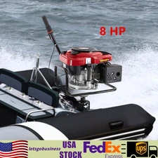 4-Stroke 8 HP Outboard Motor Fishing Boat Engine Air-Cooling TCI 196CC Gasoline