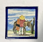 Vtg Signed Rugerio Uriarte Talavera Puebla Mexico Folk Art Hand Painted Tile