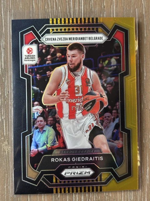 2023-24 Panini Prizm Turkish EuroLeague Rokas Giedraitis #155 Black Gold /5