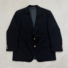 Brooks Brothers Blazer Men's 43 Navy Blue Gold Buttons Brooksease Made in USA