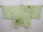 6004T08z500 Vintage Japanese Kimono Silk SHIBORI HAORI Chrysanthemum