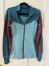 Trewgear Hood river 100% Merino Wool Turquoise Maroon Size Medium  TREW Gear