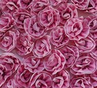 100 Handmade Ribbon Roses + 6 Pkgs Fuchsia Marabou Feathers / 8 Goose + Tulle — photo 2