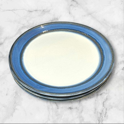 Sango Waves Blue 11  Dinner Plates Set of 2   Great Condition, 4972 China