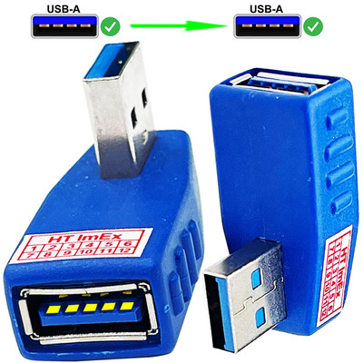 USB A Stecker auf USB A Buchse Adapter gewinkelt für Desktop Computer PC, TV