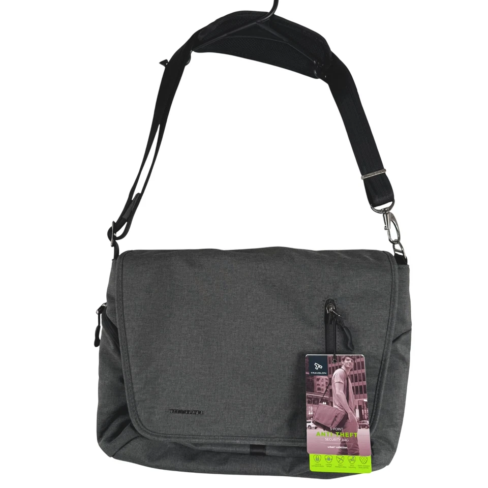 Travelon Bolso Mensajero Urbano con Pizarra Protección Antirrobo de 5 Puntos NUEVO CON ETIQUETAS MC-85 Foto 3 de 4