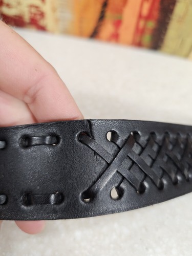 Scuola Del Cuoio Firenze Genuine Leather Belt Black Made In Italy Size 120 - Picture 6 of 12
