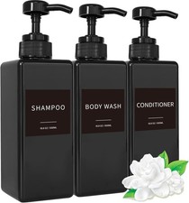 Shampoo and Conditioner Dispenser Refillable, 3pcs 16.9oz Shower Bottle