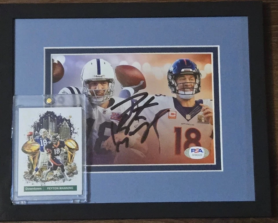 Peyton Manning Autographed & Framed Colts & Broncos 5x7 PSA Auto Certified Lot - Image 2 of 4
