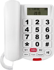Corded Phone With Caller ID, Big Button Phone For Visually Impaired Seniors,