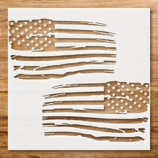 "Unique American Flag Stencil Pair for Professional Crafting Projects - Stenc…