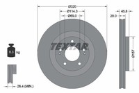 2X Textar Bremsscheibe 92306503 FüR Mitsubishi