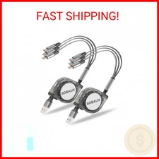 SDBAUX Multi Charging Cable 3A,USB A to 3 in 1 Retractable IP/Type C/Micro Port 