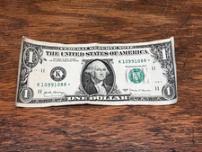 1$ BINARY STAR NOTE 2017 K10991088* FANCY SERIAL # *** VERY RARE