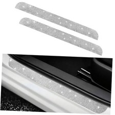 NETEPEM Bling Car Door Sill Protector 2PCS Car Door Edge Guard Silver