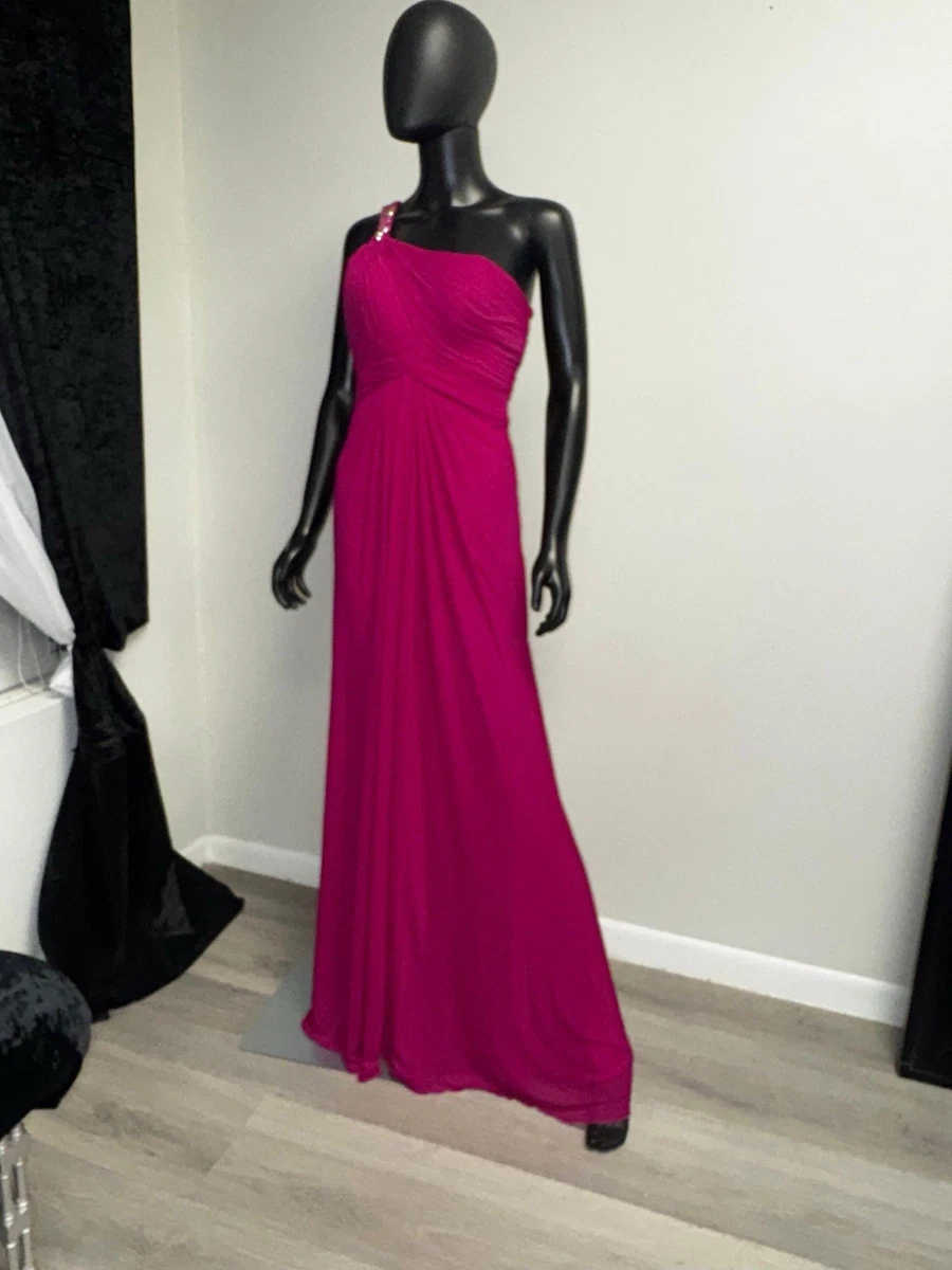 blue dress for baby girl Sheath Square Neck Fuchsia Satin Bridesmaid Dresses with Bow, Fuchsia / 4 main image 1