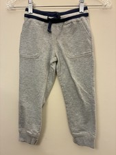 Carter's Kids Boys Striped Waistband Cotton Blend Adjustable Jogger Pants Gray 4