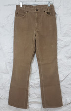 Vintage 70'S JC Penny Plain Pockets Boot cut Corduroy Brown PANTS 30x32