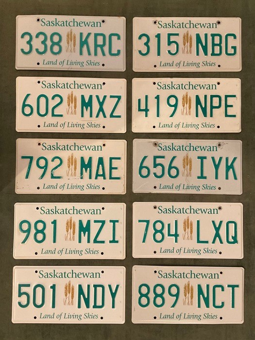 License Plate Craft LOT 10 2021 Saskatchewan CANADA Plates Collecting & Crafting