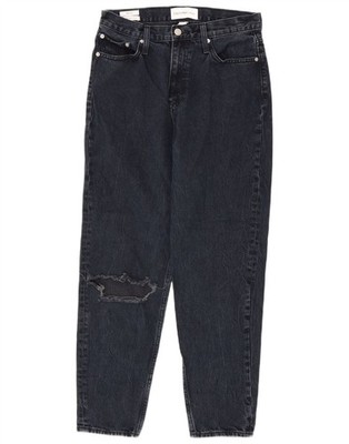 Calvin Klein Damen Mom Jeans Distressed Tapered Jeans W28 L27 Navy Blau DK06
