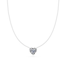 3 Ct Heart Shaped Cut Diamond Pendant Necklace VS1 D-F White Gold 14k