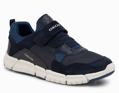 Geox Flexyper Kinder Schuhe Sneaker mit Riemchen und Gummibändern blau
