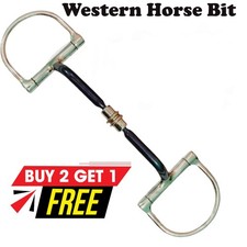 Western Horse D Ring Bit Blue Sweet Iron Barrel Copper Roller Mouth Snaffle Bit
