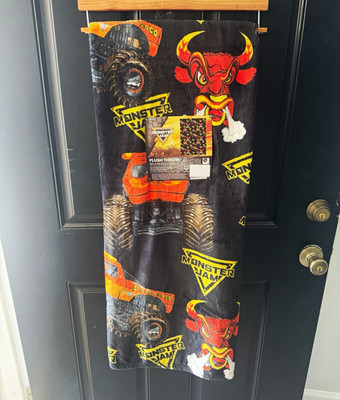 Monster Jam El Toro Loco Plush Throw Blanket 50x70in Black Polyester