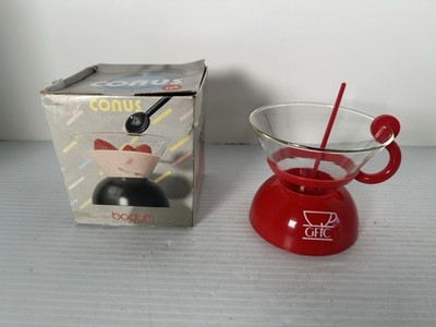 Bodum Conus Coffee sundae cup with a spoon New In Box Red