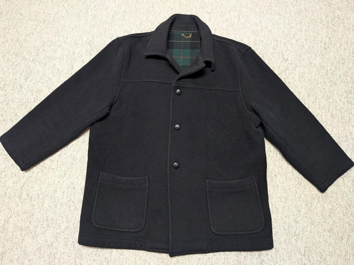vintage ENGLAND made BROOKS BROTHERS overcoat 3XL navy blue WOOL