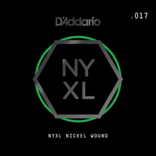 D'Addario NYNW017 NYXL Nickel Wound Electric Guitar Single String, .017