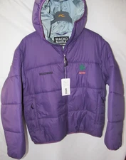 NWT Men's WACKO MARIA x High Times Purple Zip Up Hooded Puffer Jacket Size M