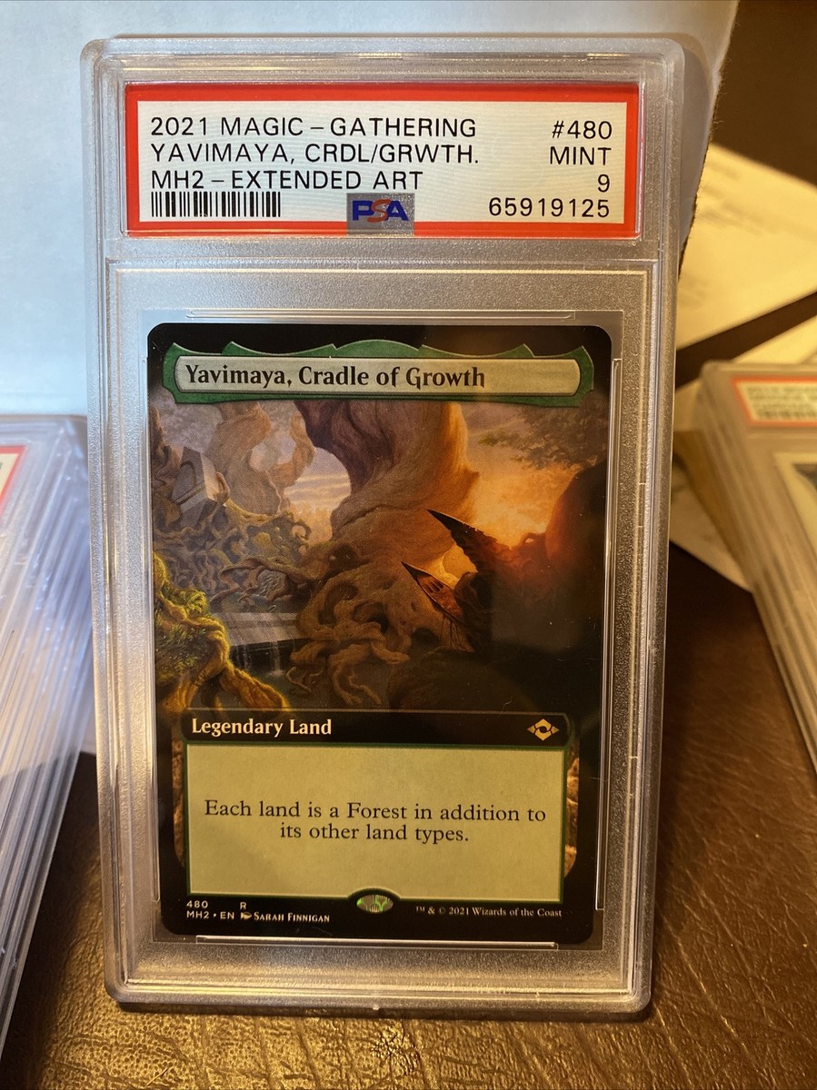 PSA 9 Mint Yavimaya, Cradle of Growth x1 1x Extended Art Modern
