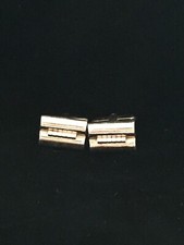 HICKOK GOLD & SILVER TONE RECTANGULAR CUFFLINKS - VINTAGE ESTATE ITEM - USA