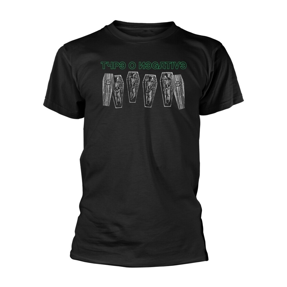 TYPE O NEGATIVE - DEAD AGAIN COFFINS BLACK T-Shirt, Front & Back Print Large