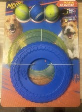 Nerf Dog Park Pack Toy Set, 2 10" Frisbees Medium Dog Flyer Toy, 3 Tennis Balls