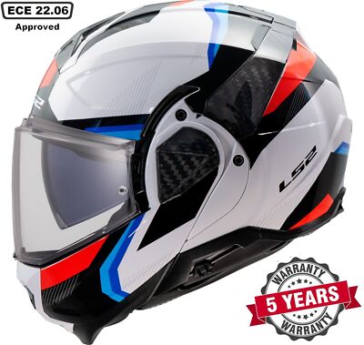 LS2 FF910 ADVANT II MODULAR FLIP FRONT FULL FACE MOTORCYCLE HELMET TRIPLE WHITE