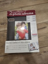 2 New Bonded Leather Photo Albums, Brown, Old Town, 300 Photos Per Album