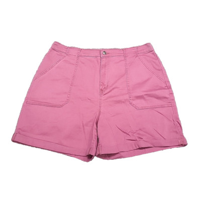 Gloria Vanderbilt Ladies Everyday Button Zip Shorts w Pockets X-Large Size Pink